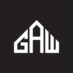 GAW letter logo design on Black background. GAW creative initials letter logo concept. GAW letter design. 