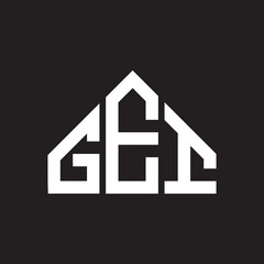GEI letter logo design on Black background. GEI creative initials letter logo concept. GEI letter design. 