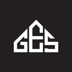 GES letter logo design on Black background. GES creative initials letter logo concept. GES letter design. 