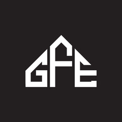 GFE letter logo design on Black background. GFE creative initials letter logo concept. GFE letter design. 