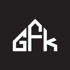 GFK letter logo design on Black background. GFK creative initials letter logo concept. GFK letter design. 