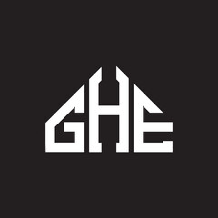 GHE letter logo design on Black background. GHE creative initials letter logo concept. GHE letter design. 