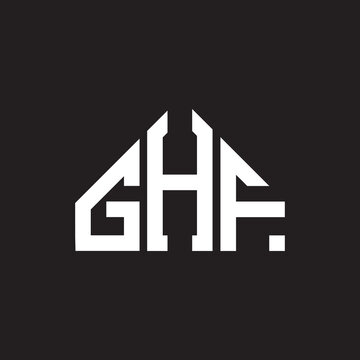 GHF letter logo design on Black background. GHF creative initials letter logo concept. GHF letter design. 