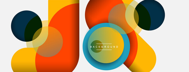 Circle and round shapes abstract background. Vector illustration for wallpaper banner background or landing page