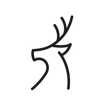 recommend clip art: Deer line art minimal Logo Icon buck moose with horn vector illustration 
