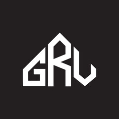 GRV letter logo design on Black background. GRV creative initials letter logo concept. GRV letter design. 
