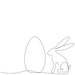 Easter bunny and egg vector illustration