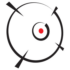 Crosshair, target, aim mark, icon. Reticle symbol for bullseye, pinpoint concepts - 495183622