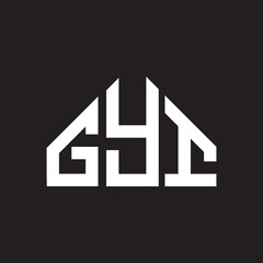 GYI letter logo design on Black background. GYI creative initials letter logo concept. GYI letter design. 
