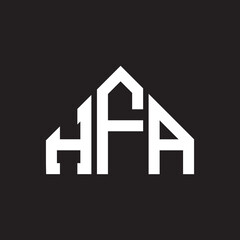 HFA letter logo design on Black background. HFA creative initials letter logo concept. HFA letter design. 