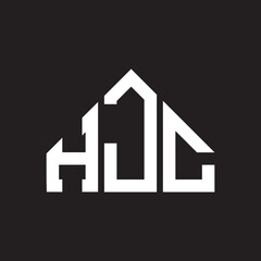 HJC letter logo design on Black background. HJC creative initials letter logo concept. HJC letter design. 