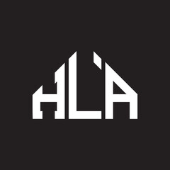 HLA letter logo design on Black background. HLA creative initials letter logo concept. HLA letter design.  