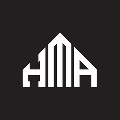 HMA letter logo design on Black background. HMA creative initials letter logo concept. HMA letter design. 