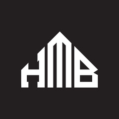HMB letter logo design on Black background. HMB creative initials letter logo concept. HMB letter design. 