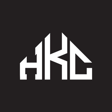 HKC letter logo design on Black background. HKC creative initials letter logo concept. HKC letter design 