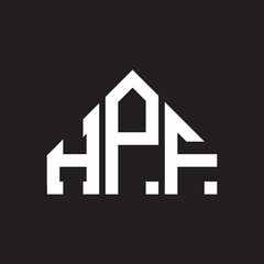 HPF letter logo design on Black background. HPF creative initials letter logo concept. HPF letter design. 