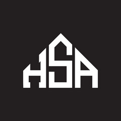 HSA letter logo design on Black background. HSA creative initials letter logo concept. HSA letter design. 
