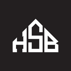 HSB letter logo design on Black background. HSB creative initials letter logo concept. HSB letter design. 
