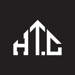 HTC letter logo design on Black background. HTC creative initials letter logo concept. HTC letter design. 
