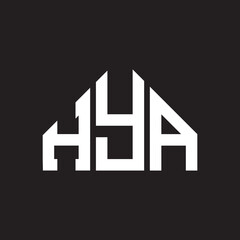 HYA letter logo design on Black background. HYA creative initials letter logo concept. HYA letter design. 