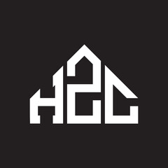 HZC letter logo design on Black background. HZC creative initials letter logo concept. HZC letter design. 