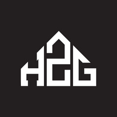 HZG letter logo design on Black background. HZG creative initials letter logo concept. HZG letter design. 