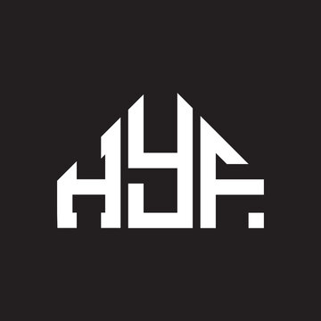 HYF letter logo design on Black background. HYF creative initials letter logo concept. HYF letter design. 