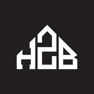 HZB letter logo design on Black background. HZB creative initials letter logo concept. HZB letter design. 