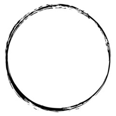 Paintbrush, brushstroke grungy, grunge texture circle. Smeared, smudged liquid, fluid stain, splatter, splash effect