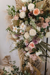 Flower decor. Photo studio light