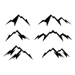 Mountains silhouette collection art logo design