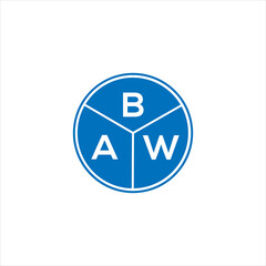 BAW letter logo design on White background. BAW creative initials letter logo concept. BAW letter design. 