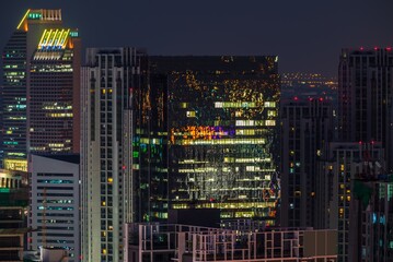 Bangkok cityscape at night. City landscape, night life concept.