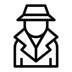 detective line icon illustration vector graphic
