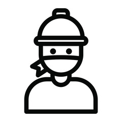 thief line icon illustration vector graphic