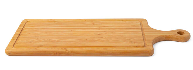 Wooden board isolated on white background, close up