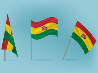 National flag of Bolivia vector.Waving flag of Bolivia from different angle