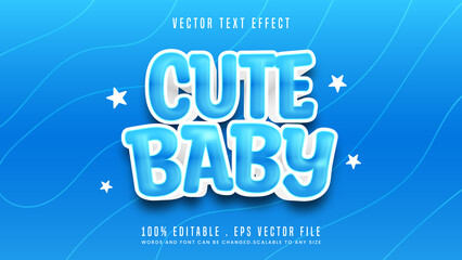Cute baby blue editable text effect font style