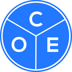 COE letter logo design on White background. COE creative initials letter logo concept. COE letter design.  - obrazy, fototapety, plakaty