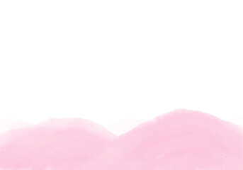 シンプルな水彩風山のイメージ 濃い桜