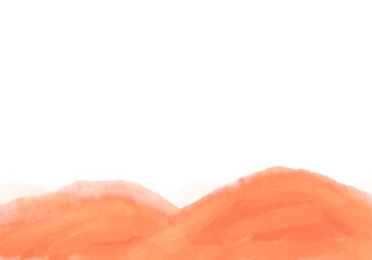 シンプルな水彩風山のイメージ　しっかり紅葉