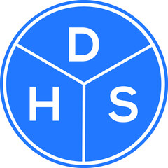 DHS letter logo design on white background. DHS  creative initials letter logo concept. DHS letter design.