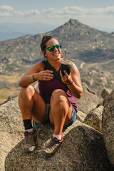 Fototapeta na wymiar woman hiker with view