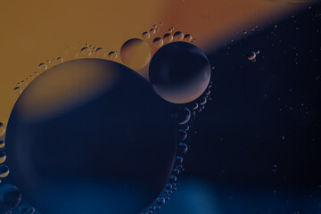 background with oil bubbles and water