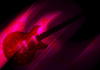 Red Abstract Guitar Background