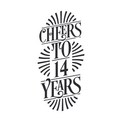 14 years vintage birthday celebration, Cheers to 14 years