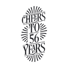 56 years vintage birthday celebration, Cheers to 56 years