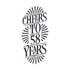 58 years vintage birthday celebration, Cheers to 58 years