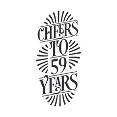 59 years vintage birthday celebration, Cheers to 59 years