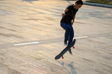 Skateboarder skateboarding outdoors in city